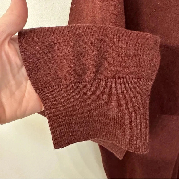 Soul of London Men's Long Sleeve V-Neck Maroon Organic Cotton Sweater Sz XL GUC - Picture 6 of 7